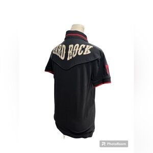 Hard Rock Hotel Daytona Beach‎ Polo Shirt Mens Small Black Red Graphic 71 Cotton